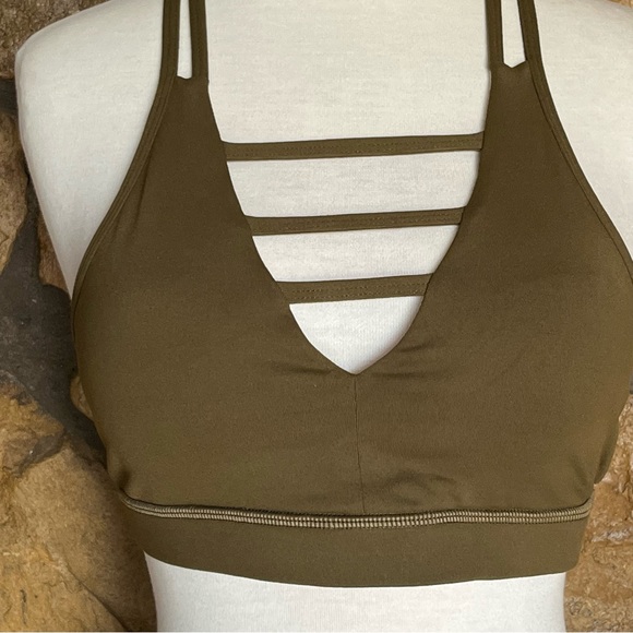 ZYIA Other - Like New!! Women's Zyia Active Olive Green Grid Sports Bra - Size Large